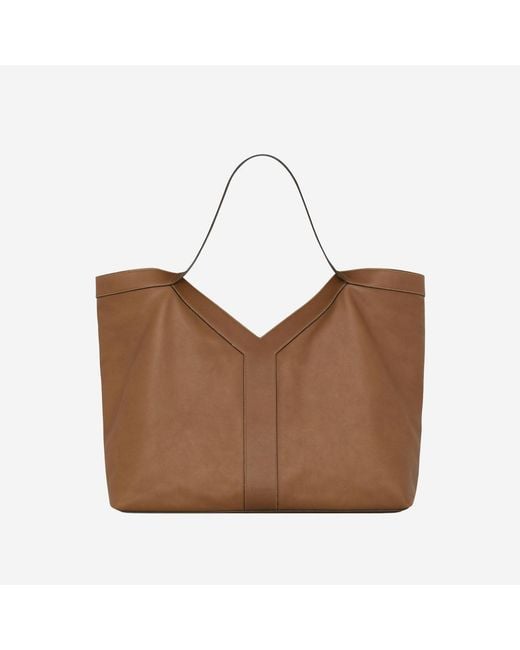 Saint Laurent Brown Large Leather Tote Bag Shoulder for men