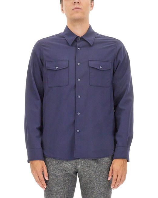 Aspesi Blue Double Shirt for men
