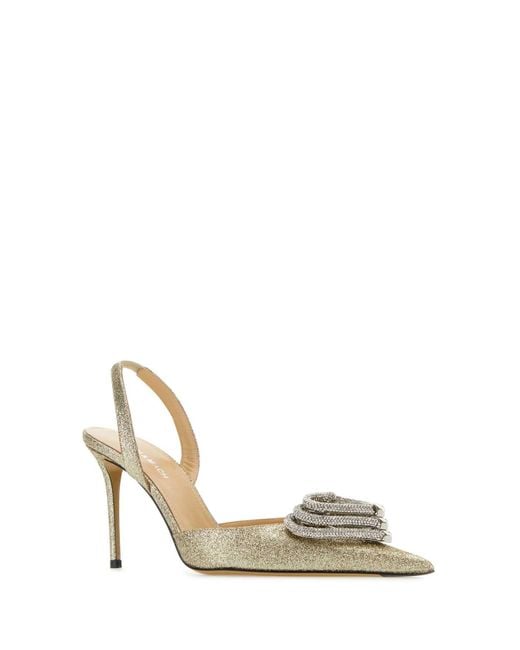 Mach &amp; Mach Metallic Platinum Fabric Pumps