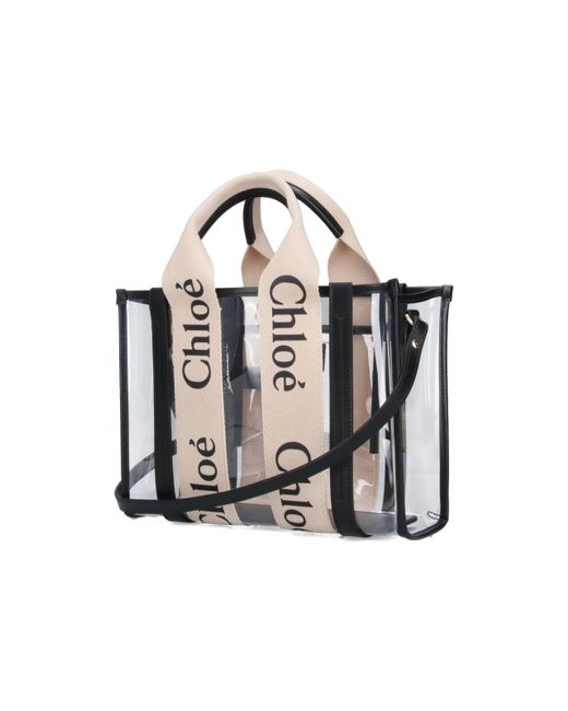 Chloé White Chlo Woody Small Tote Bag