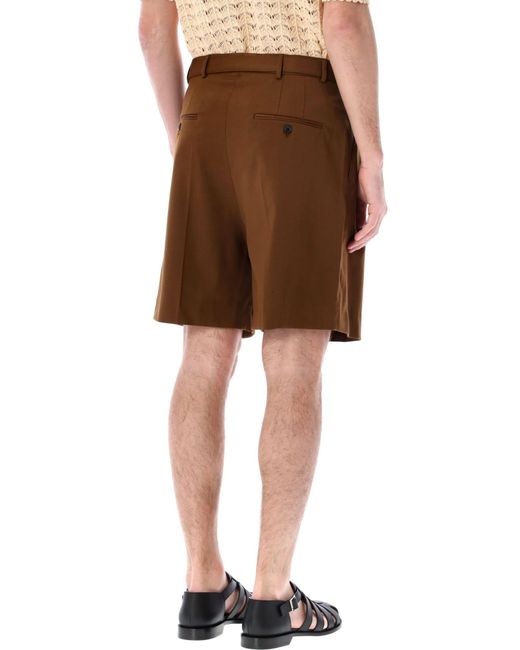 Cmmn Swdn Brown Marshall Pleated Shorts for men