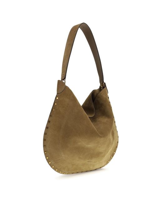 Isabel Marant Metallic Oskan Soft Shoulder Bag Calf Leather Bos Taurus