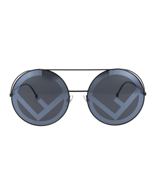 Fendi Blue Round Frame Sunglasses