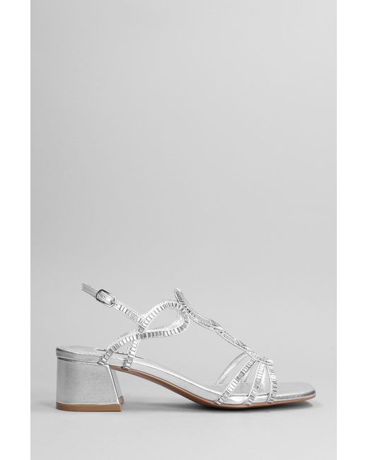 Bibi Lou White Sandals In Silver Leather