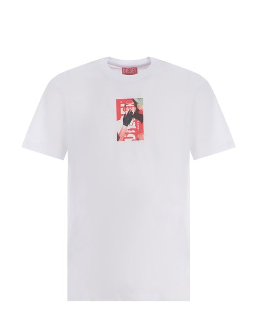 DIESEL White T-Shirt T-Just-N11 Made Of Cotton Jersey for men