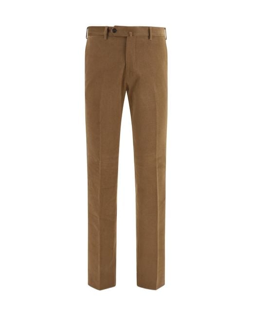Germano Natural Tailored Corduroy Pants Cotton; Elastane for men