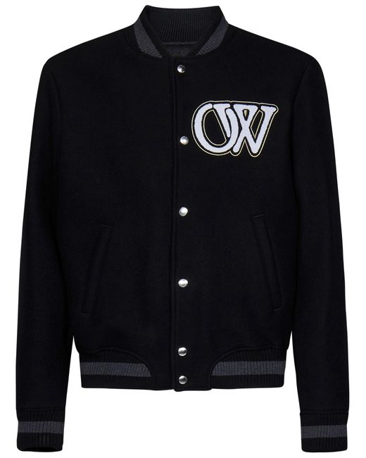 Off-White c/o Virgil Abloh Black Varsity Jacket for men