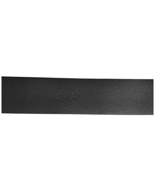 Dolce & Gabbana Black Leather Side Rings Brass Buckle Belt for men