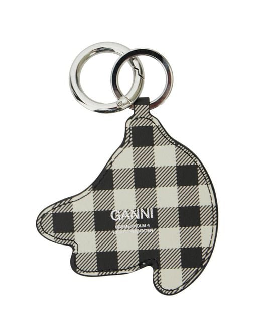 Ganni Multicolor Banana Shaped Keyring With Logo Lettering On The Front