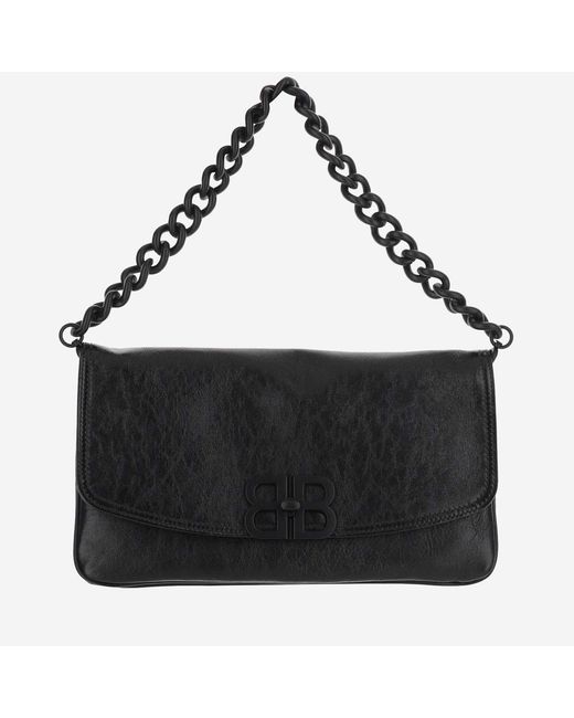 Balenciaga Black Flap Bag Medium Leather Calfskin Handbags