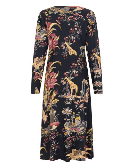 Etro Black Long Printed Dress Viscose