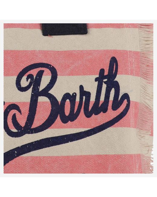 Mc2 Saint Barth Pink Logo Print Vanity Bag