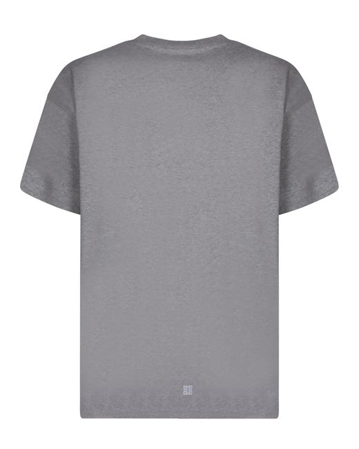 Givenchy Gray Logo Printed Crewneck T-Shirt for men