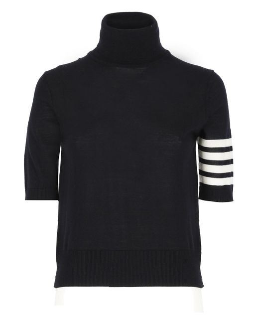 Thom Browne Black 4- Bar Virgin Wool Sweater