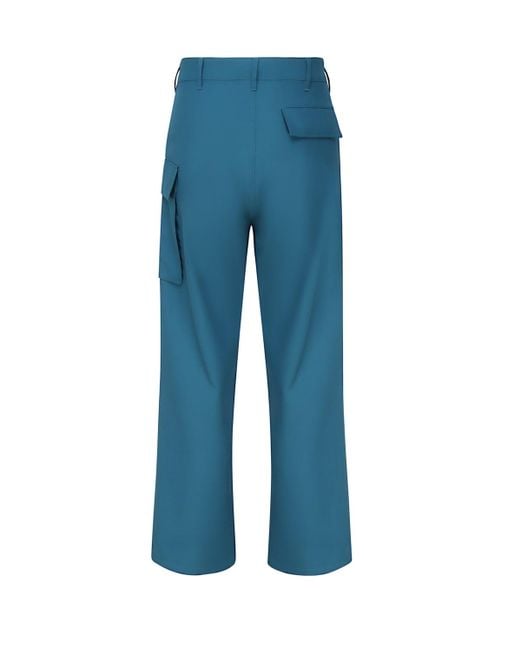 Marni Blue Cool Wool Trousers With Cargo Pockets for men