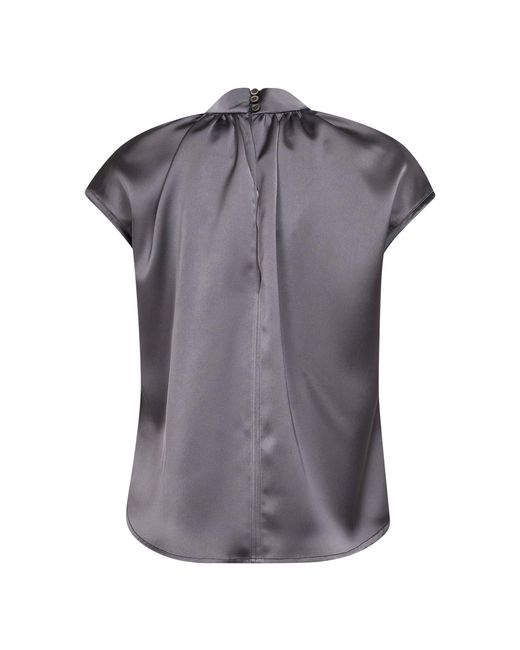 Blanca Vita Gray Lead Satin Maria Top