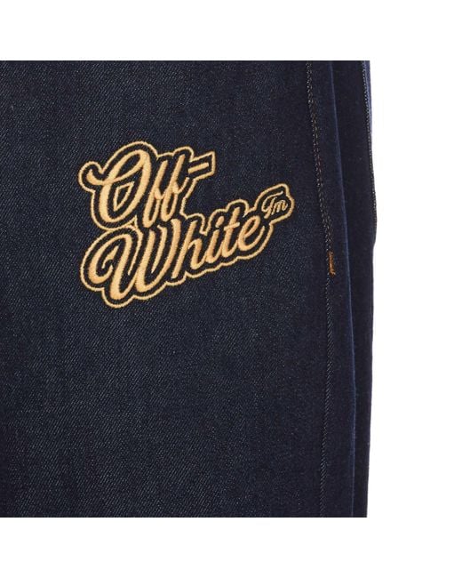 Off-White c/o Virgil Abloh Blue 90S Logo Flare Jeans for men