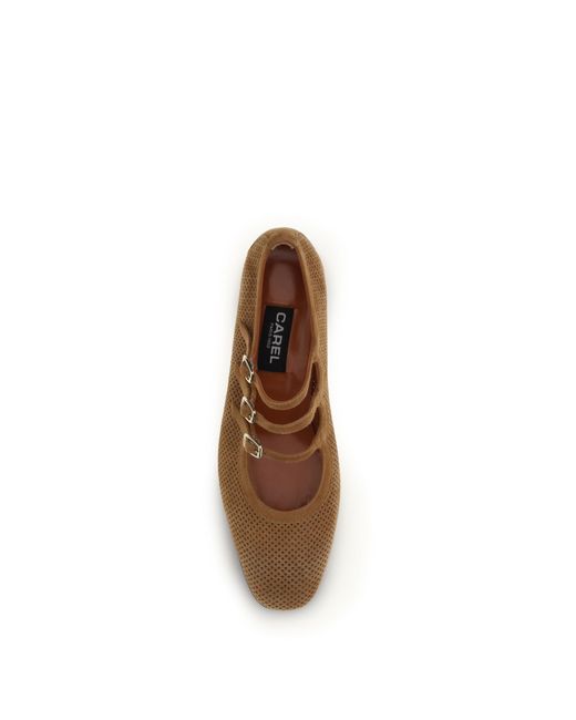 CAREL PARIS Brown Ballerinas Ariana Suede Calf Leather Pumps