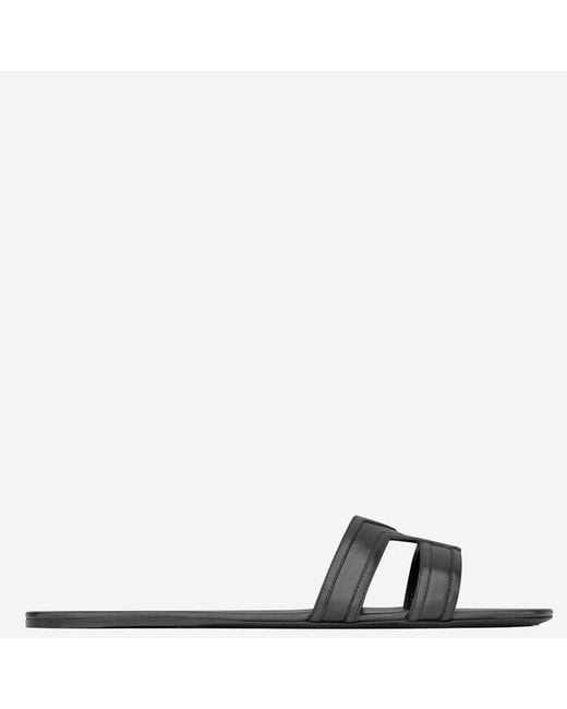 Saint Laurent Black Leather Sandals Calf