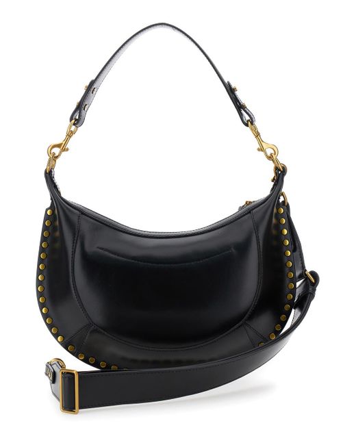 Isabel Marant Black 'Naoko' Shoulder Bag With Embossed Logo Lettering