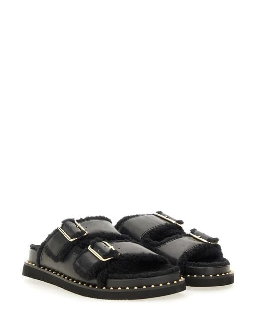 Ash Black Sandal Utah Bis Calf Leather