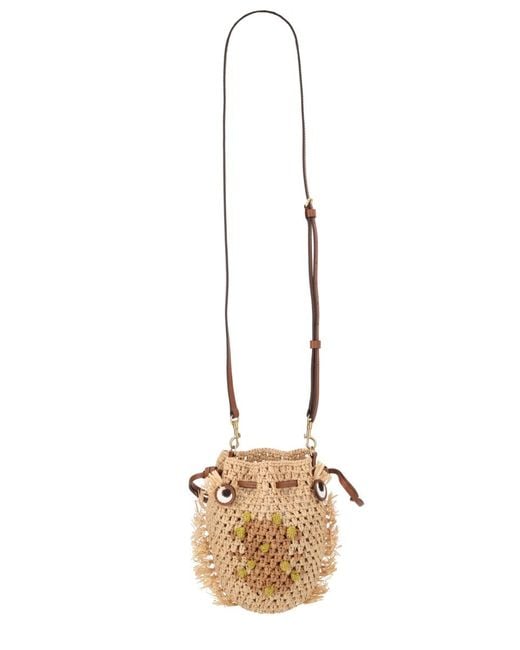 Anya Hindmarch Natural Shoulder Bag Creatures Raffia