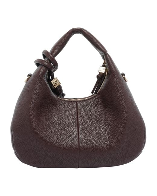 Ganni Brown Mini Hobo Bag