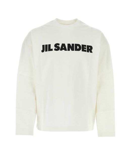 Jil Sander White Cotton T-Shirt for men