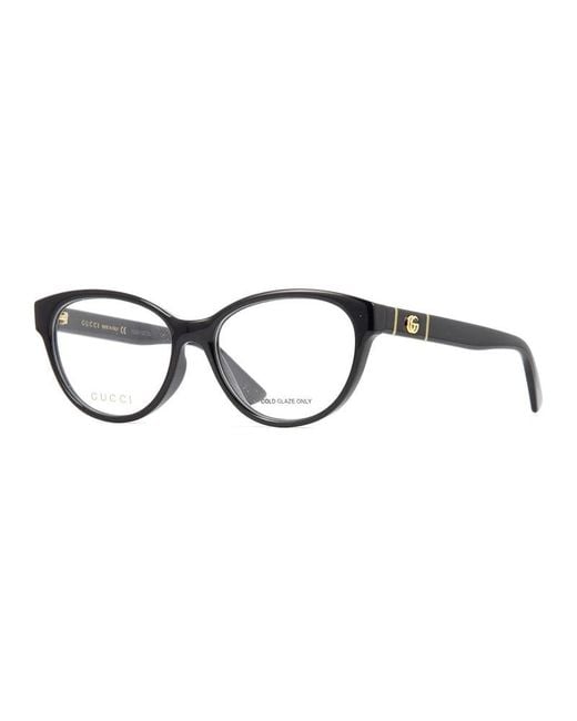 Gucci Brown Eyeglasses Oval Full Rim, Frame And Clear Demo Lenses Lens Gg0633O001