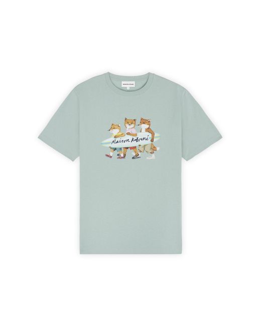 Maison Kitsuné Green Surfing Foxes Comfort Tee-Shirt for men