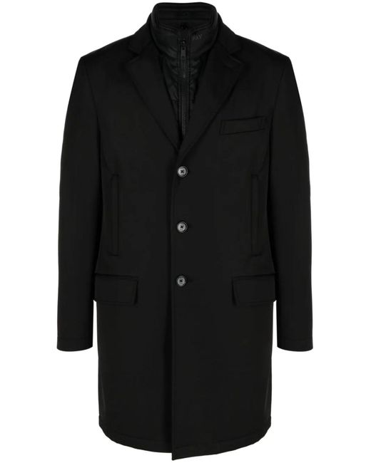 Fay Black Double Coat Stretch for men