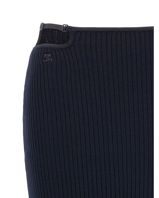 Courreges Blue 'Loop Rib Knit' Skirt