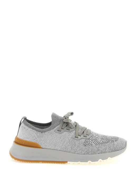 Brunello Cucinelli White Cotton Athletic Sneakers for men