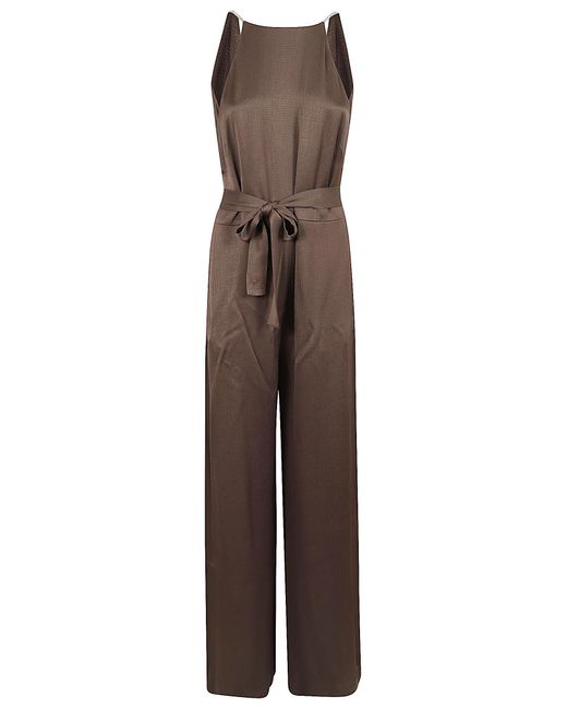 Peserico Brown Abito Rosa Raso Fluido Ac