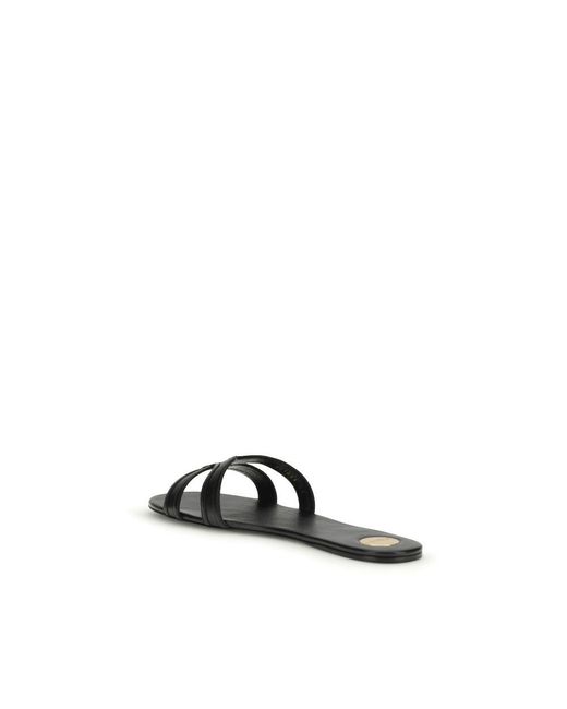 Saint Laurent Black Calf Leather Bos Taurus Sandals