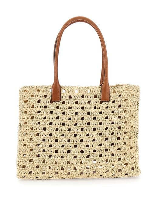 Versace Natural Tote Bag La Medusa Raffia