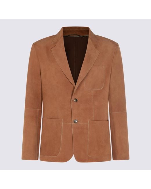 Canali Brown Jackets _Le for men