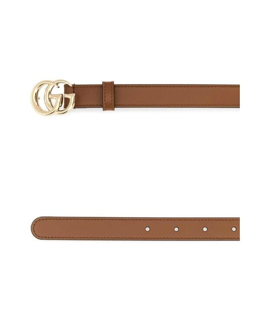 Gucci Brown Leather Gg Belt
