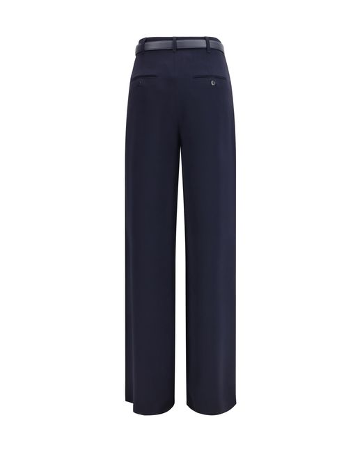 Max Mara Blue Elegant Pants With Belt Triacetate; Polyester