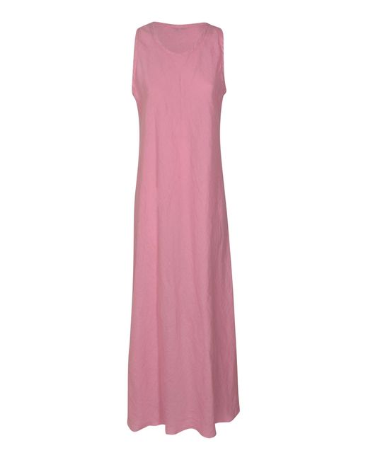 Aspesi Pink Plain Sleeveless Long Dress