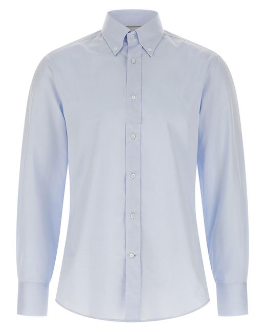 Brunello Cucinelli Blue Cotton Blouse for men