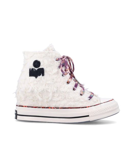 Isabel Marant White Wedge Chuck 70 Sneakers