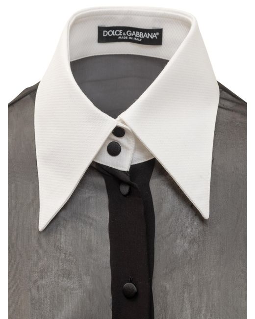 Dolce & Gabbana Gray Silk Shirt