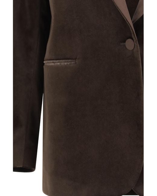 Lardini Brown Velvet Blazer Cotton; Elastane; Modal Jacket