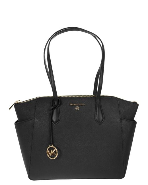 Michael Kors Marilyn Medium Saffiano Leather Tote Bag in Black Lyst