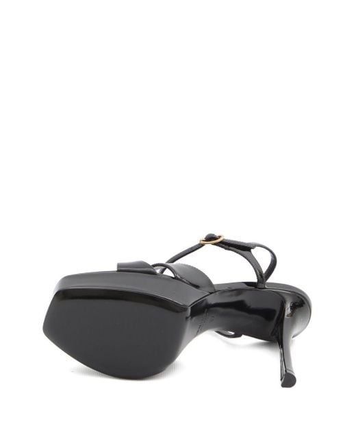 Saint Laurent Black Debbie Patent Leather Sandals