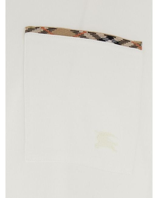 Burberry White T-Shirt Ryan Cotton T-Shirts for men