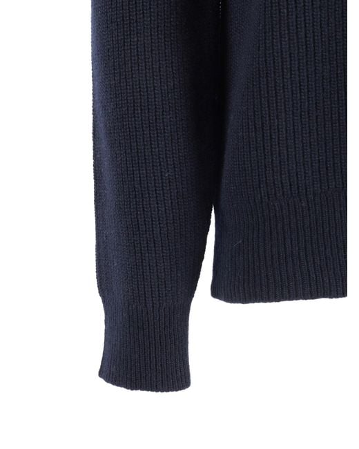 Ballantyne Blue R Neck Pullover Wool Crewneck for men