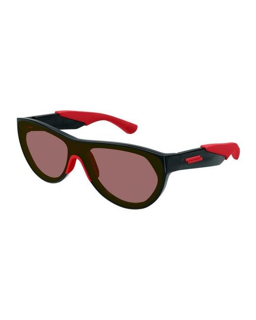 Bottega Veneta Red Sunglasses Shield Full Rim, Shiny- Frame And Lens Bv1234S004 for men