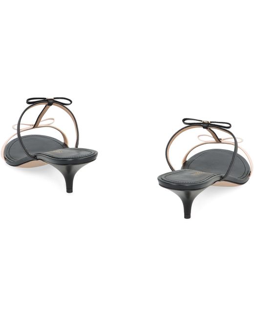 Ferragamo Black Mini Bow Leather Mules Calf